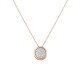 Sterling silver 925°. Solid circle CZ pendant necklace
