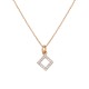 Sterling silver 925°. Open rhombus with CZ chain necklace