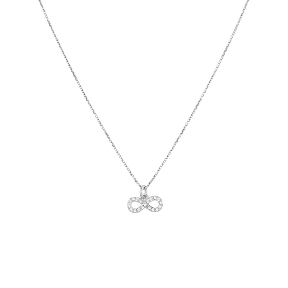Sterling silver 925°. Infinity with CZ on chain necklace 