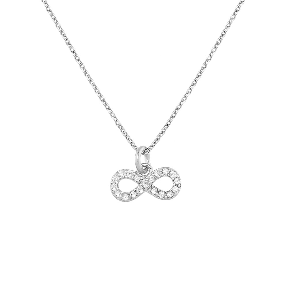 Sterling silver 925°. Infinity with CZ on chain necklace