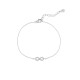 Sterling silver 925°. Infinity with CZ on chain bracelet