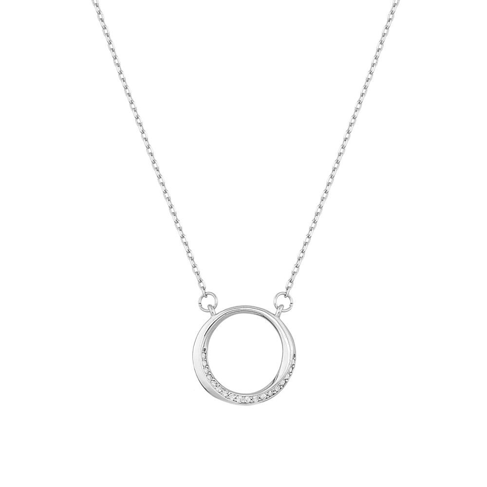 Sterling silver 925°. Open circle with CZ