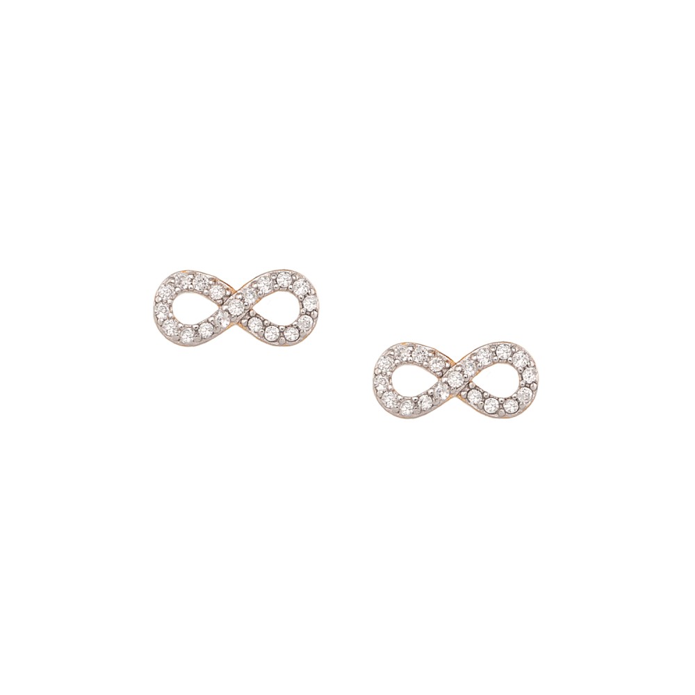 Sterling silver 925°. Infinity stud earrings