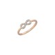 Δαχτυλίδι σχέδιο Infinity με πέτρες ζιργκόν από ροζ επιχρυσωμένο ασήμι 925°
