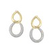 Sterling silver 925°. Double loop earrings with CZ