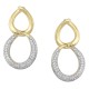 Sterling silver 925°. Double loop earrings with CZ