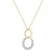 Sterling silver 925°. Double loop pendant with CZ