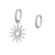 Sterling silver 925°. Starburst drop earrings on hoops