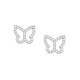 Σκουλαρίκια στικ σχέδιο πεταλούδα με πέτρες ζιργκόν από επιπλατινωμένο ασήμι 925°
