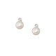Sterling silver 925°. Pearl and CZ earrings