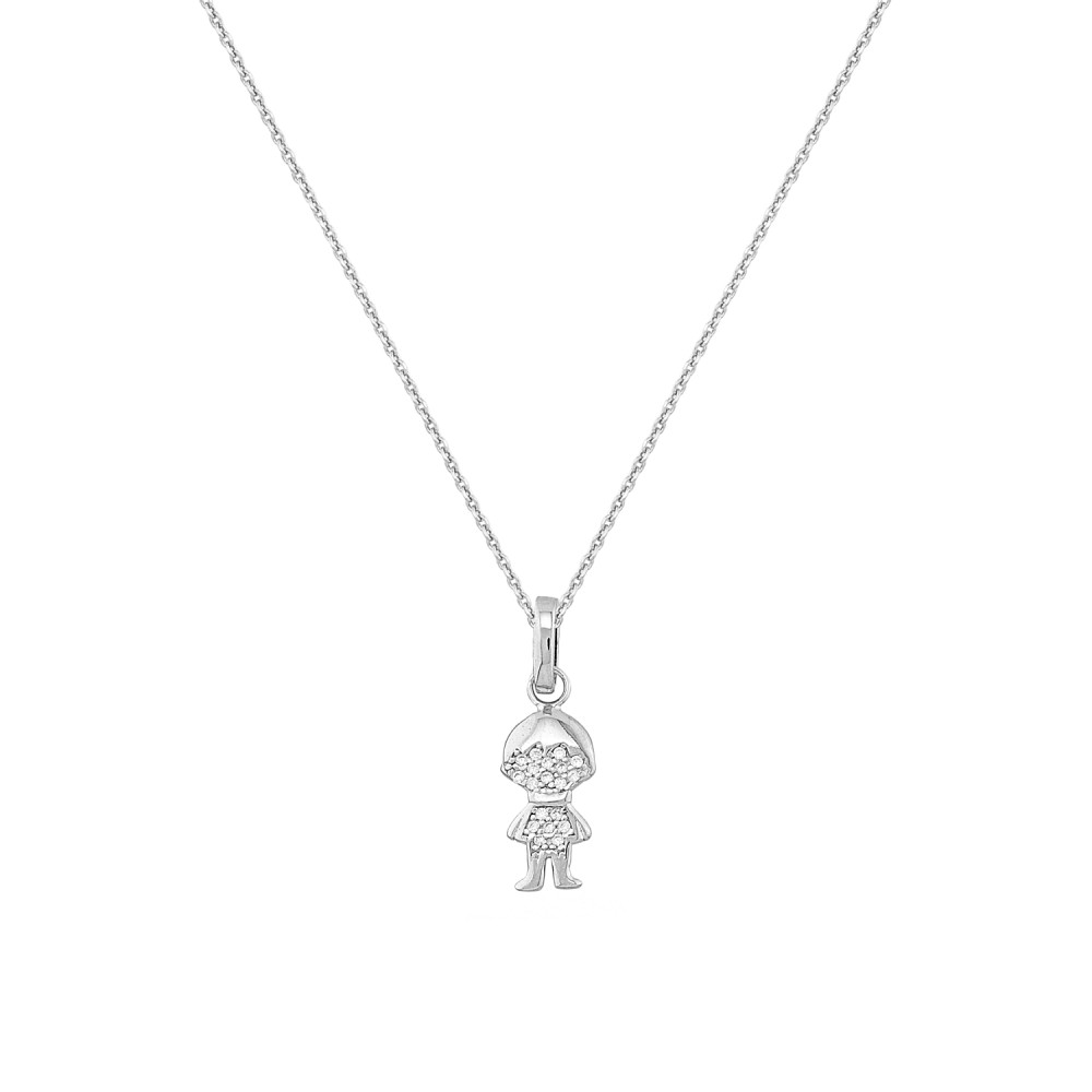 Sterling silver 925°.Little boy charm with CZ 