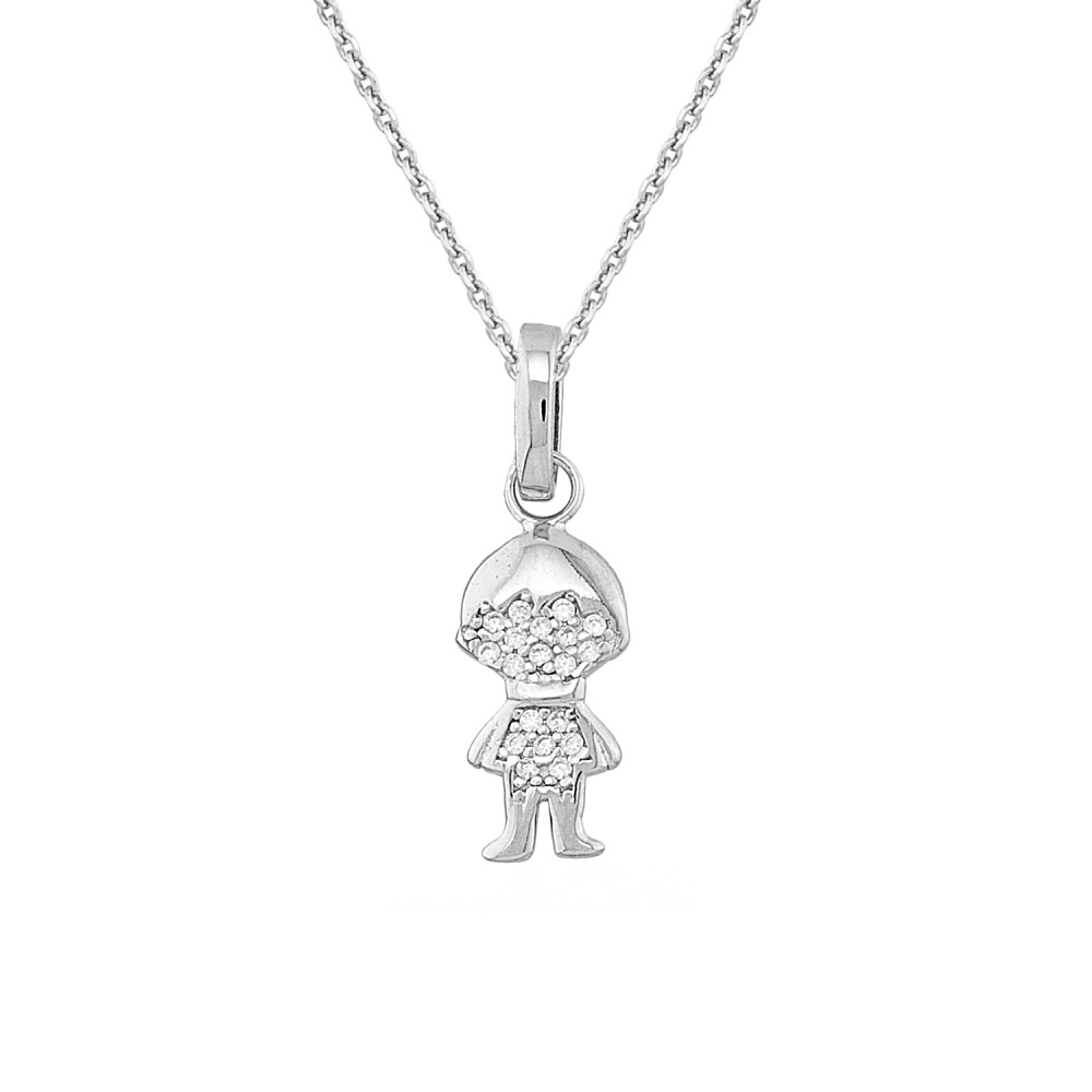 Sterling silver 925°.Little boy charm with CZ 