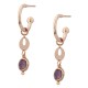 Sterling silver 925°. Disc and amethyst earrings