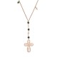 Sterling silver 925°. Y-necklace with cross and beads