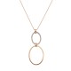 Sterling silver 925°.  Oval duo with CZ necklace