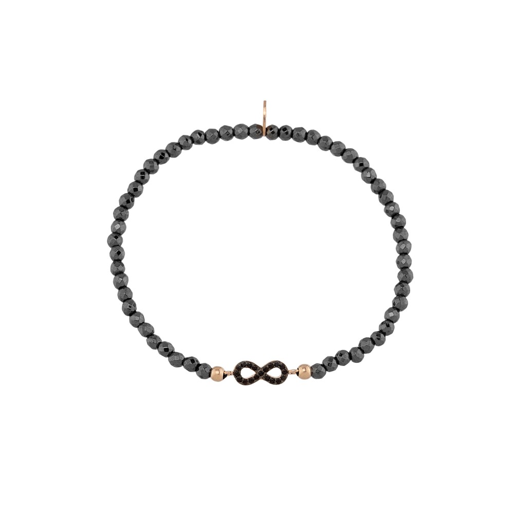 Sterling silver 925°. Hematite infinity bracelet 