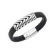 Stainless steel. Braided leather bracelet