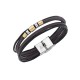 Stainless steel. Multi-strand leather bracelet