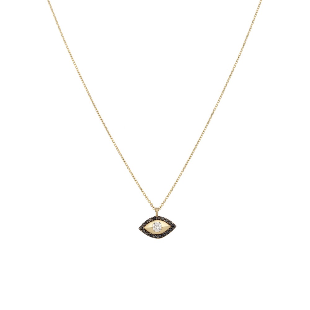 Gold 9ct. Evil Eye with CZ necklace