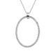 Sterling silver 925°. Open oval with CZ on chain