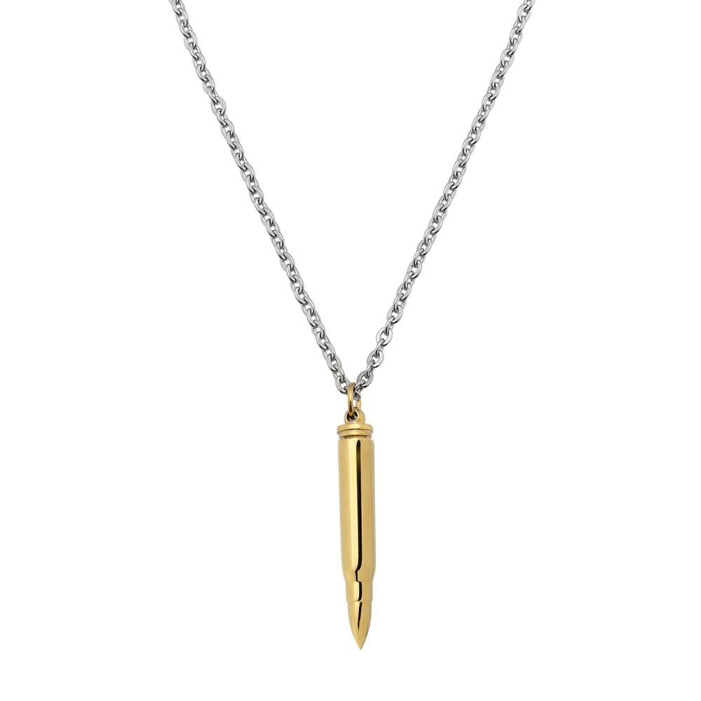 Stainless steel. Bullet on chain
