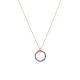 Sterling silver 925°. Open circle necklace with CZ