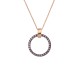 Sterling silver 925°. Open circle necklace with CZ