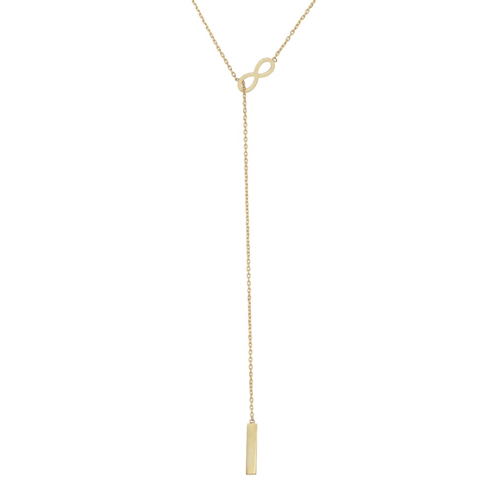 Gold 9ct. Tie-necklace with infinity