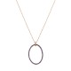 Sterling silver 925°. Open oval necklace with CZ