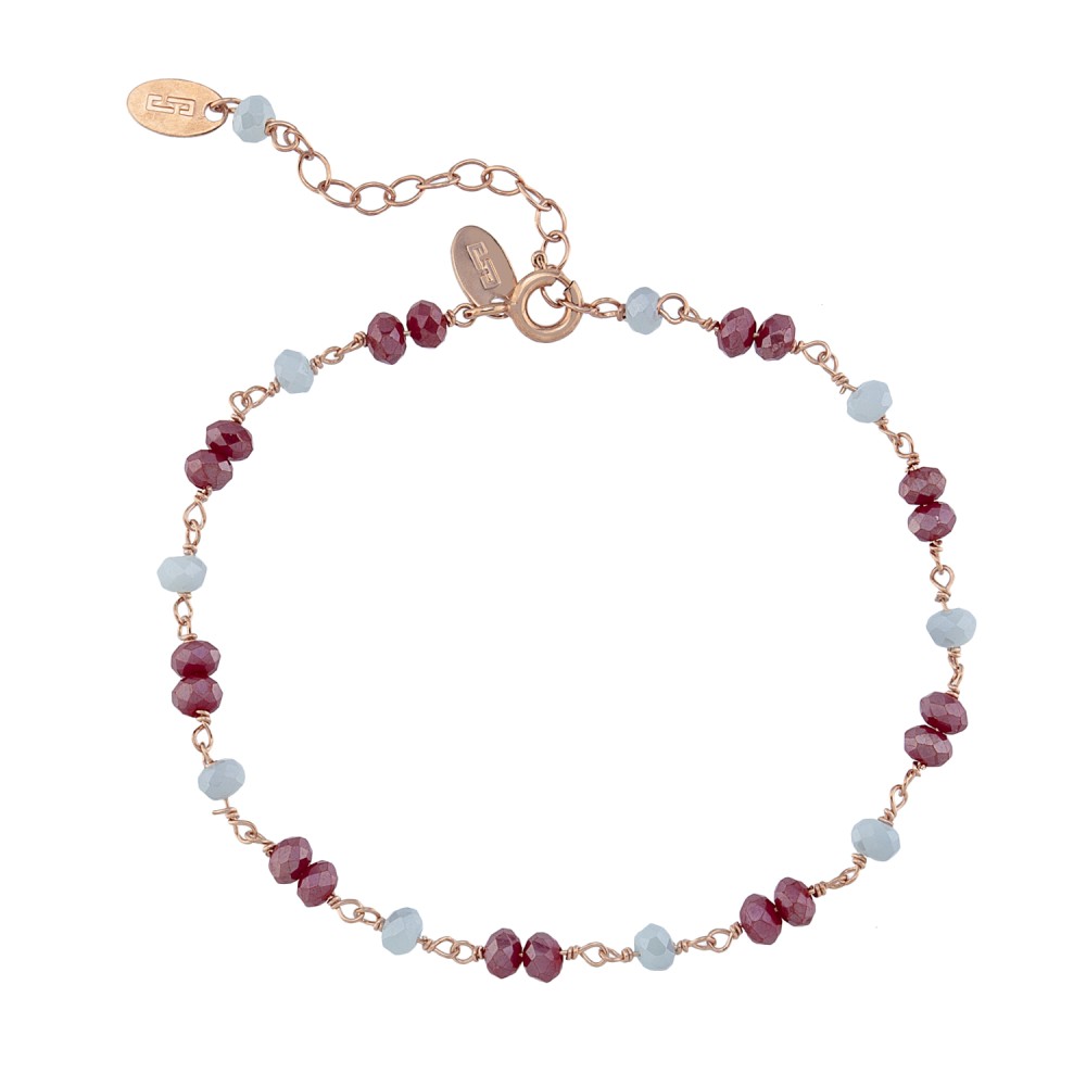 Sterling silver 925°. Bracelet with coloured crystals