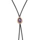 Sterling silver 925°. Tie cord necklace with purple CZ
