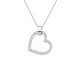 Sterling silver 925°. Open heart with CZ pendant