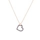 Sterling silver 925°. Open heart with CZ pendant