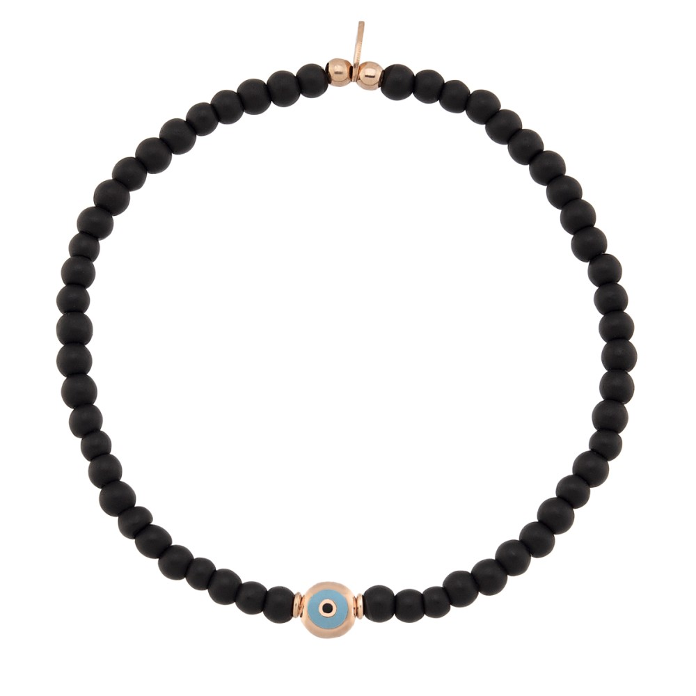 Sterling silver 925°. Onyx easy-fit mati baracelet 
