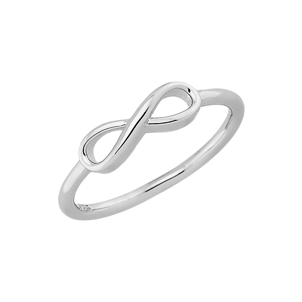 Δαχτυλίδι σχέδιο Infinity από επιπλατινωμένο ασήμι 925.