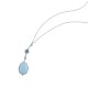Sterling silver 925°. Large oval pendant and mati on chain