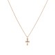 Sterling silver 925°. Cross with enamel on chain necklace