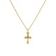 Sterling silver 925°. Cross with enamel on chain necklace