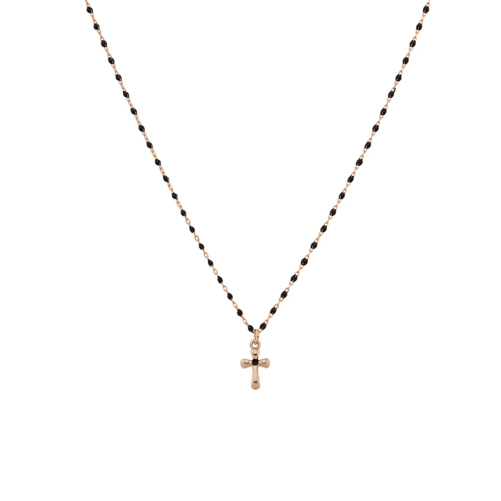 Sterling silver 925°. Rosary style cross necklace