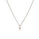 Sterling silver 925°. Rosary style cross necklace