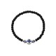 Sterling silver 925°. Onyx bracelet with blue cross.