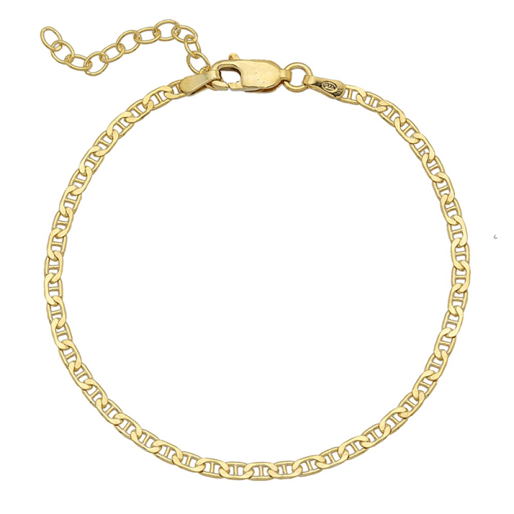 Sterling silver 925°.  Chain bracelet Flat Marina