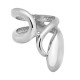 Sterling silver 925°. Bold, wavy ring with teardrop