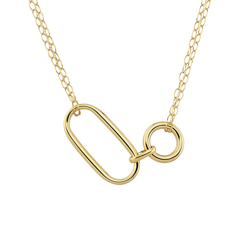 Sterling silver 925°. Dual links on chain necklace