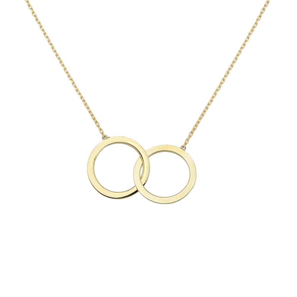 Gold 9ct. Double linked circle necklace