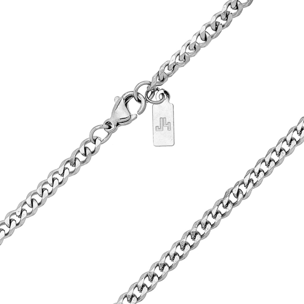 Stainless Steel . J4 Gourmet chain necklace