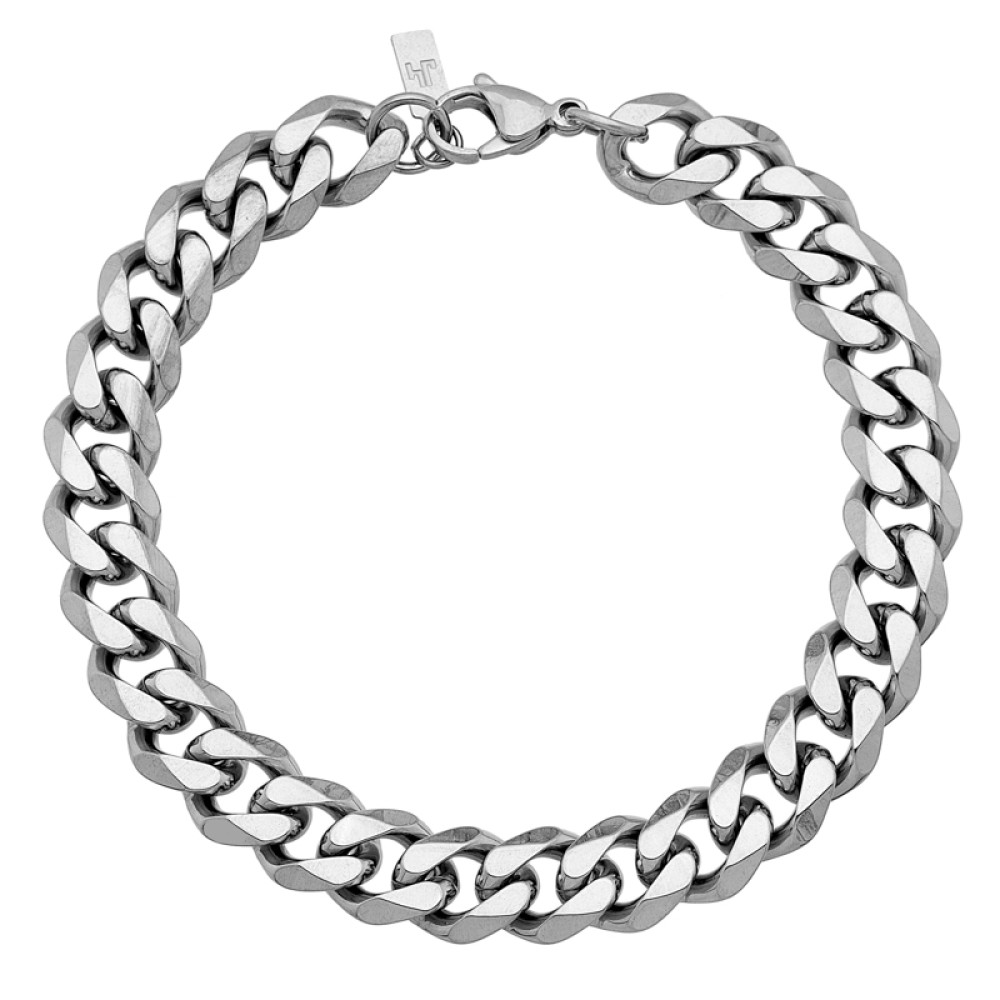 Stainless Steel. Thick unisex Gourmet Chain bracelet