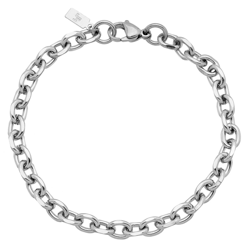 Stainless Steel. Oval link unisex bracelet
