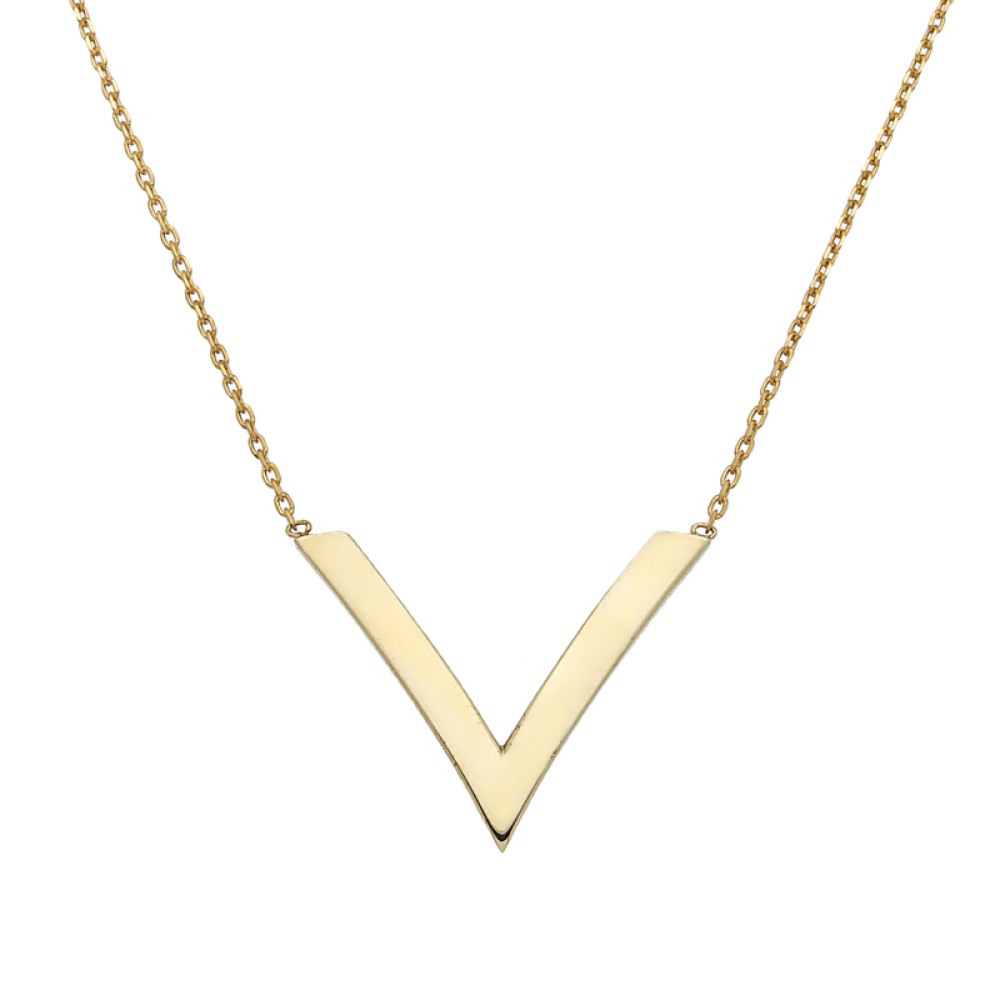 Gold 9ct. V- shaped necklace