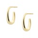 Σκουλαρίκια κρίκοι οβάλ ντεγκραντέ μπουλ από επιχρυσωμένο ασήμι 925